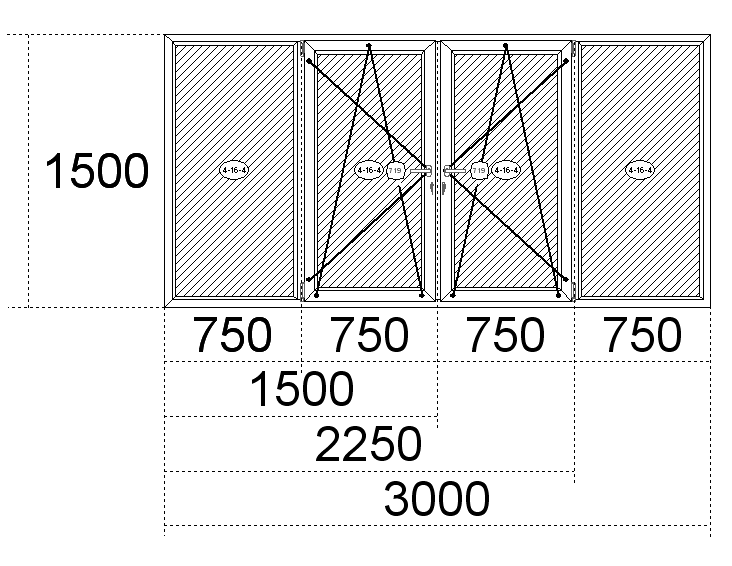 Стандартные окна ПВХ: размеры - высота и ширина Электрогорск