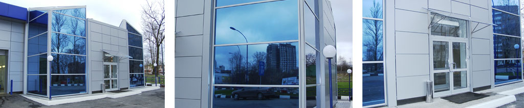 Остекление фасадов магазинов большими стеклопакетами Электрогорск